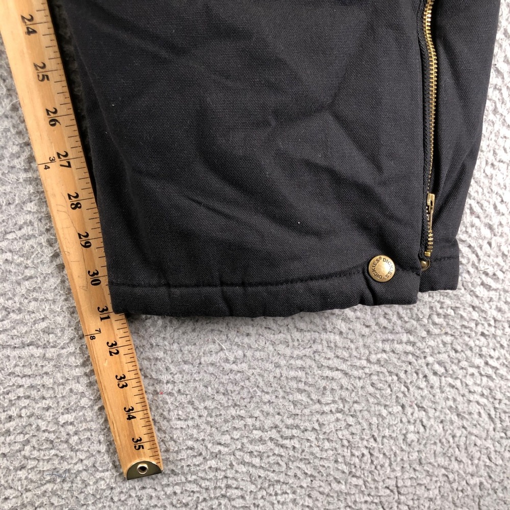 Dickies Overalls Mens Large Black Insulated Canvas Duck Bib Double Knee New - Picture 8 of 10